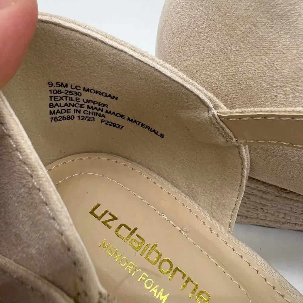 Liz Claiborne Morgan Women's Wedge Heels Cream Sand Size 9.5M